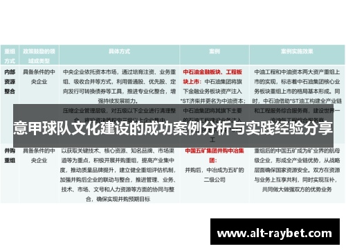 意甲球队文化建设的成功案例分析与实践经验分享