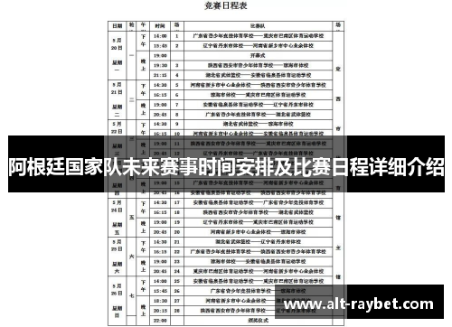 阿根廷国家队未来赛事时间安排及比赛日程详细介绍